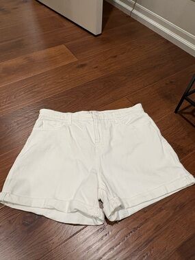 7 For All Mankind White Denim Jean Shorts